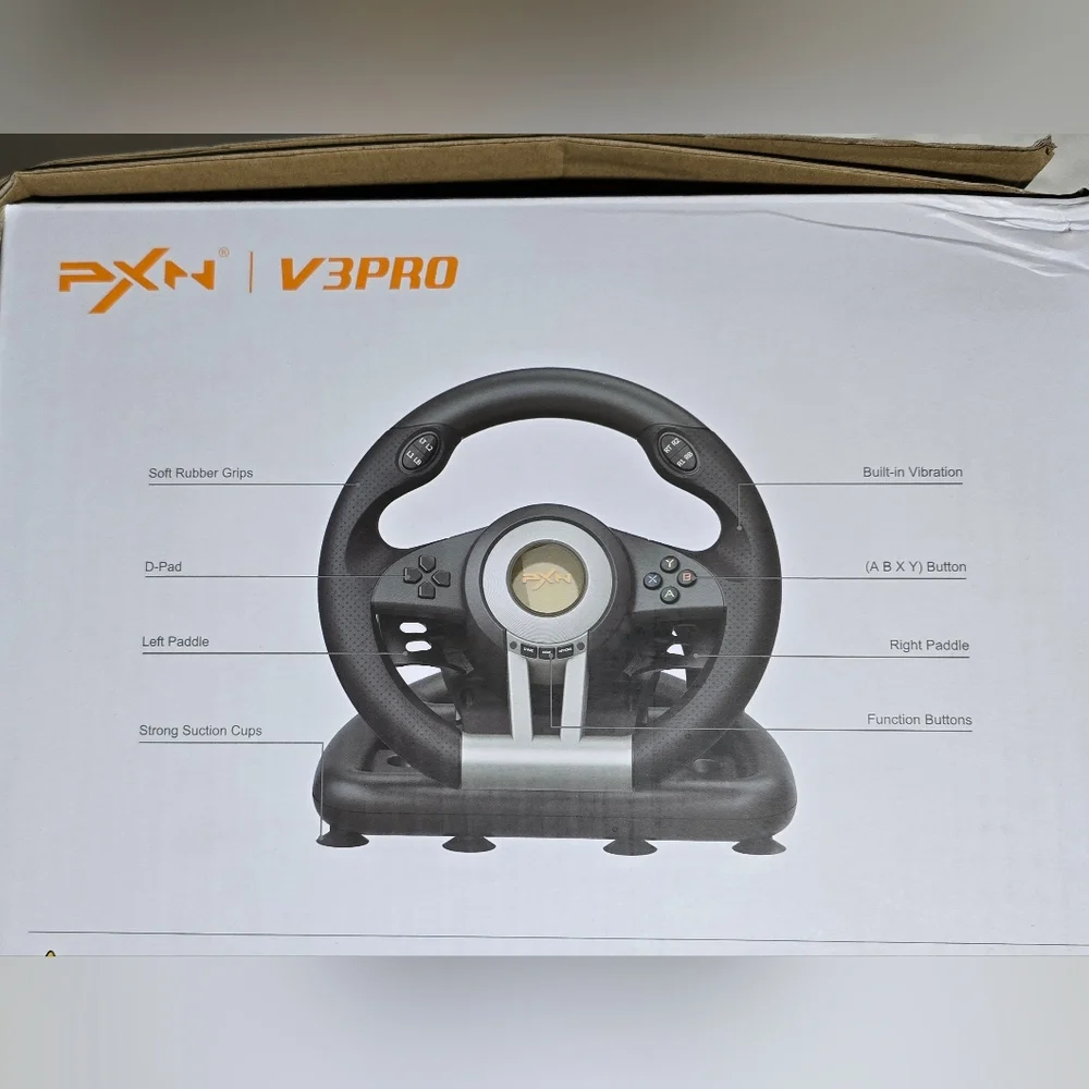 PXN V3Pro Gaming Racing Wheel & Pedals - PC, PS3/4, Switch & Others